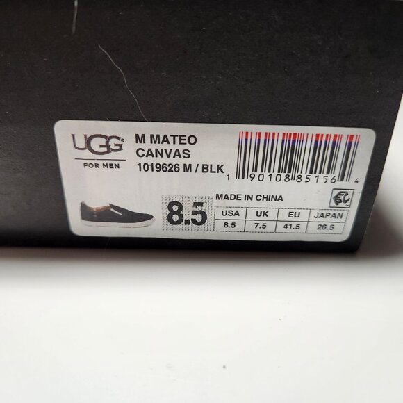 UGG Mateo Canvas Slip On Loafer Men\'s 8.5 Black 1019626 main image 13
